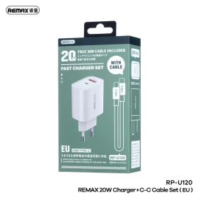 REMAX 20W A+C Charger+ C TO C Cable Set RP-U120 UK